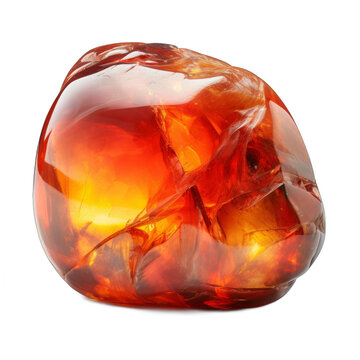 Mexican Fire Opal isolated on transparent background