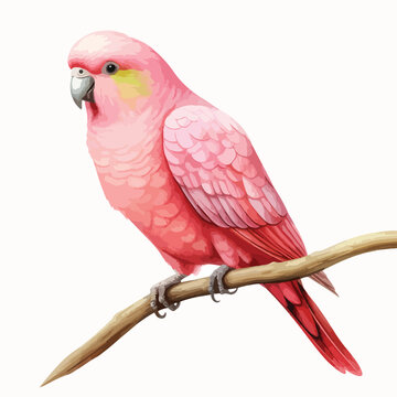 Pink Bourke Parakeet Clipart 