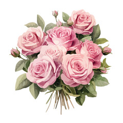 Pink Roses Clipart Roses bouquet clipart 
