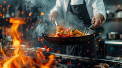 Chef is cooking - obrazy, fototapety, plakaty
