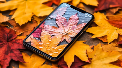 A smartphone featuring a beautiful screen saver