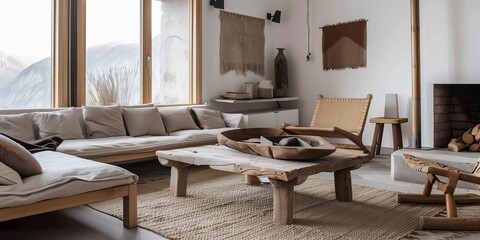 Modern living room with sofa and furniture