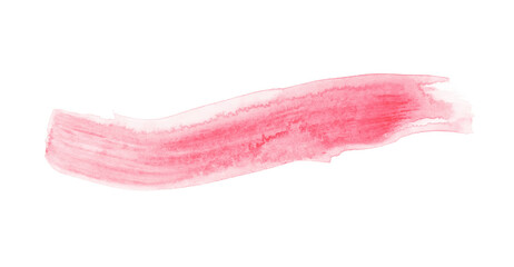 red brush watercolor painting isolated on transparent background. watercolor png.