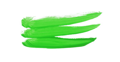 green brush watercolor painting isolated on transparent background. watercolor png.