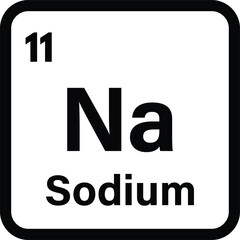 Sodium chemical element icon isolated on white background . Vector illustration