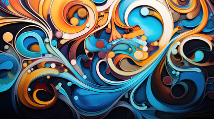 Whimsical Maximalist Swirls in Abstract Delight Background Ai Generative

