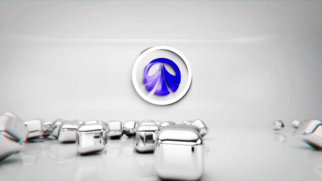 3d render of a icon. 3d logo reveal. 3d cubes, trendy, intro. logo animation.