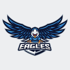 Eagle bird mascot. esport logo design vector