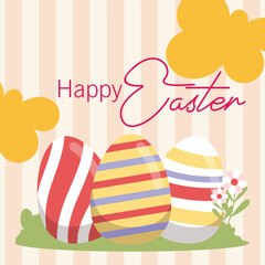 Easter egg flat background vector