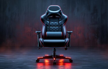 modern gamer chair on dark background, gamer concept and gamer style
