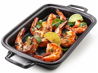 Grilled spicy prawns with lime and oregano