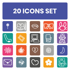 20 full icons in blue