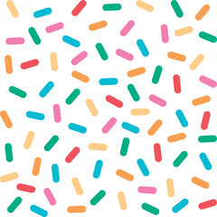 Seamless colorful sprinkle pattern background on a white background. Vector background