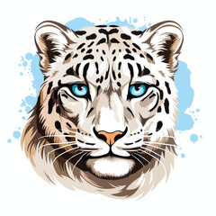 Snow Leopard Clipart isolated on white background