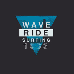 Wave Ride Surfing typography ocean summer t shirt design