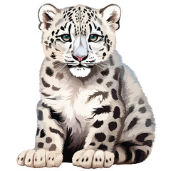 Snow Leopard Clipart isolated on white background