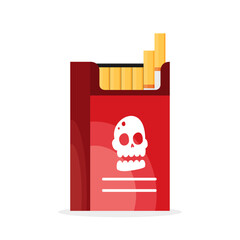 Cigarette flat vector with lighter