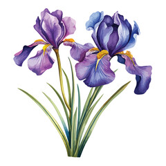 Spanish Iris Clipart clipart isolated on white background