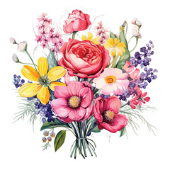 Spring Flowers Bouquet Clipart 