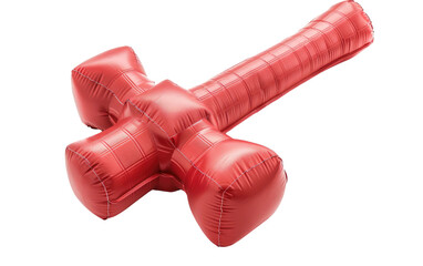 Inflatable Hammer Ready for Action, White Background, Generative AI. Transparent PNG