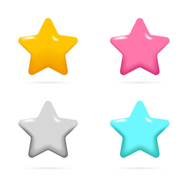 3d stars vector design with four color option. vector illustration