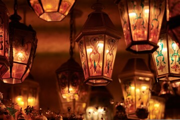 An old-fashioned lamp glows softly in the night, its warm light casting a nostalgic ambiance and illuminating the surrounding darkness with a timeless charm. - obrazy, fototapety, plakaty