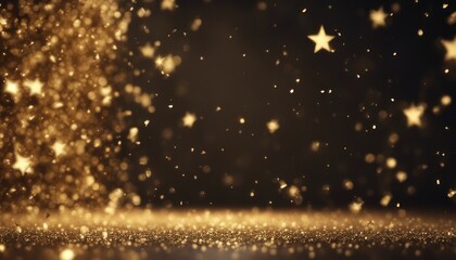 Obraz premium Award party stage golden stage glitter animation. stars, lights and particles. Luxury gold light star