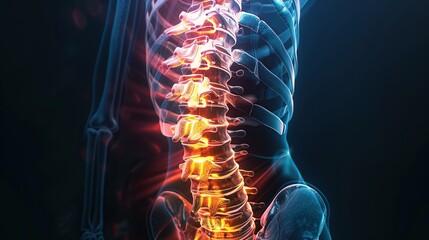 spine in an x-ray screen
