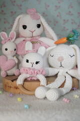 Backgrounds and photos of Cute Amigurumi Bunnies