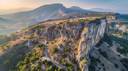 Aerial drone photo of famous park of souls in mountain of Parnitha, Attica, Greece - obrazy, fototapety, plakaty