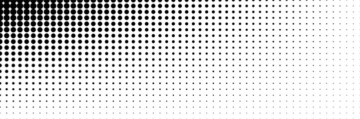 Gradient background with half-tone circle vector light effect design Pop art style horizontal circle halftone gradient.