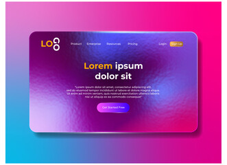 Abstract Glassmorphism Landing Page