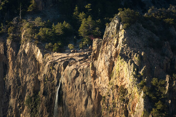 detailed close up of rock formation inside Copper Canyon Mexican Mountains Skyline Mexico Chihuahua Sierra Madre Occidental, 