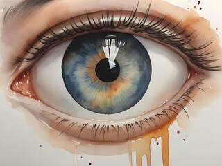 painting eye in watercolor