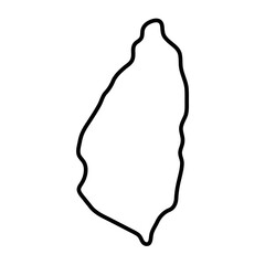 Saint Lucia country simplified map. Thick black outline contour. Simple vector icon