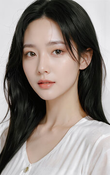 
beautiful cosmetic advertising model korea woman asian woman clean skin skin care model healthy skin studio
