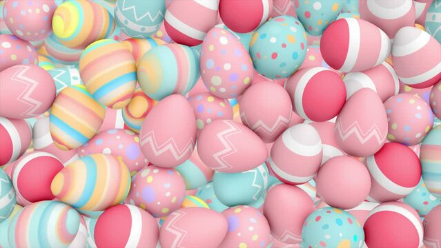 Easter Eggs Transition Easter Reveal With Colorful Eggs Falling With Alpha