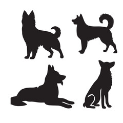 dog set  silhouette ,dog set silhouette images  ,dog set silhouette svg  ,dog silhouette png 