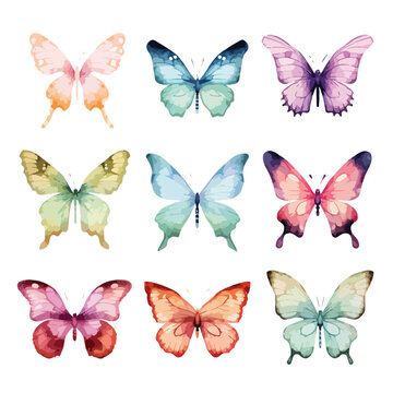 Watercolor Butterflies Clipart