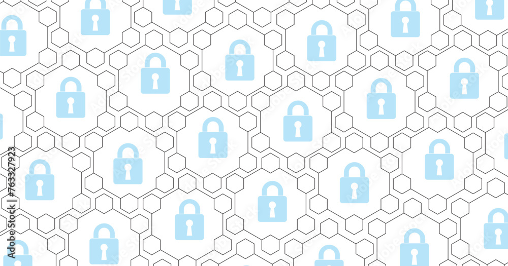 Poster security padlock lock icon on white background.technology for online data access defense against hac
