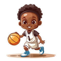 March Madness Hero: Dynamic Kid Basketball Player Vector