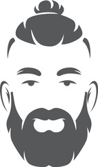 Hipster portrait. Fashion barbershop logo. Black avatar