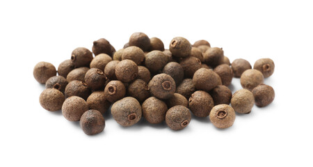 Dry allspice berries (Jamaica pepper) isolated on white