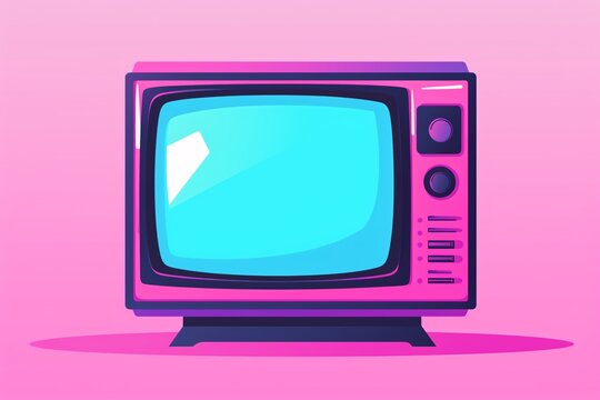 a cartoon of a pink television