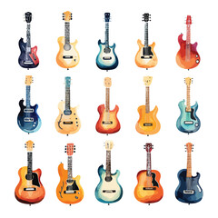 Watercolor Guitars Clipart 