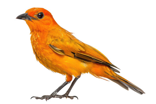flame bowerbird on isolated transparent background