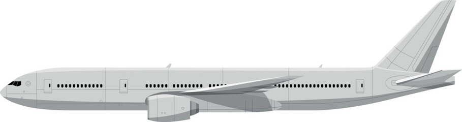 Airplane side view. Passenger jet. Flying plane © ONYXprj