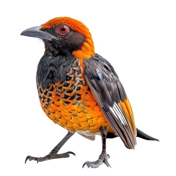 flame bowerbird isolated on transparent background
