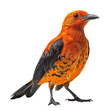 flame bowerbird isolated on transparent background