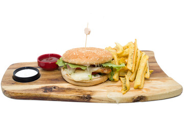 hamburger on a white background